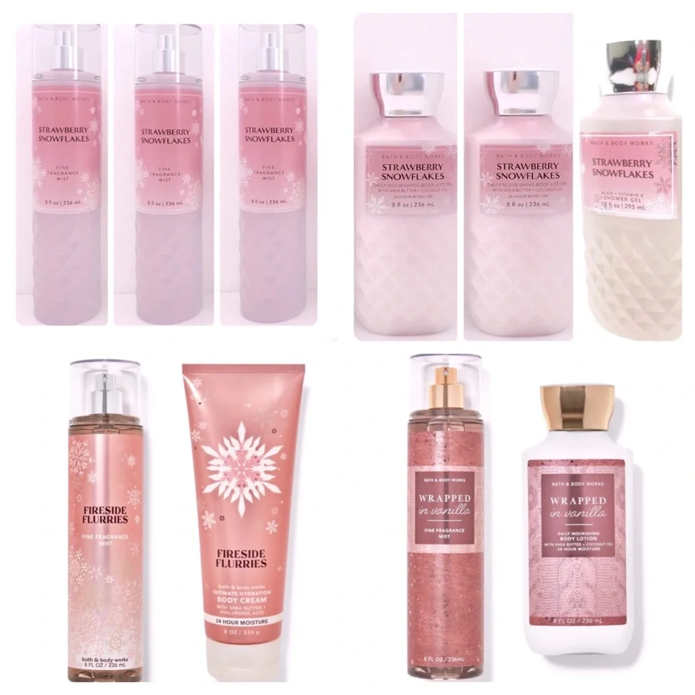 Strawberry Snowflakes Wrapped In Vanilla Fireside Flurries Bundle NEW BBW